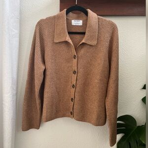NWOT Women’s Old Navy Tan Cardigan Sweater with Ribbed Knit
